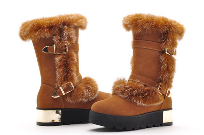 莆田品牌鞋批发 莫蕾蔻蕾系列中帮增高底反毛皮内里加毛女款35-39详解